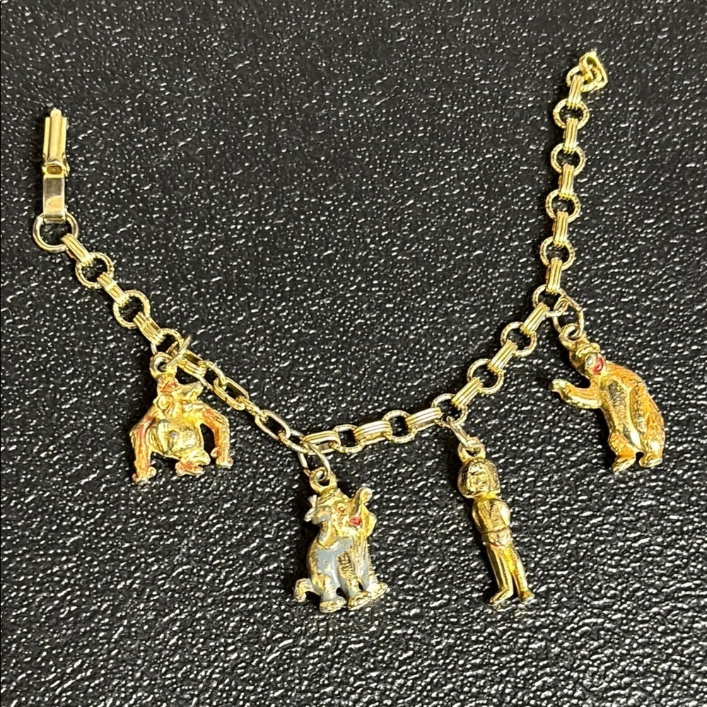 DISNEY JUNGLE BOOK 4 CHARM BRACELET Productions Gold Silver WALT Movie WDW VTG
